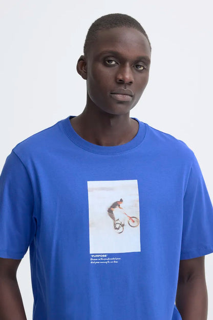 Blend Kole Photoprint T-shirt Dazzling Blue
