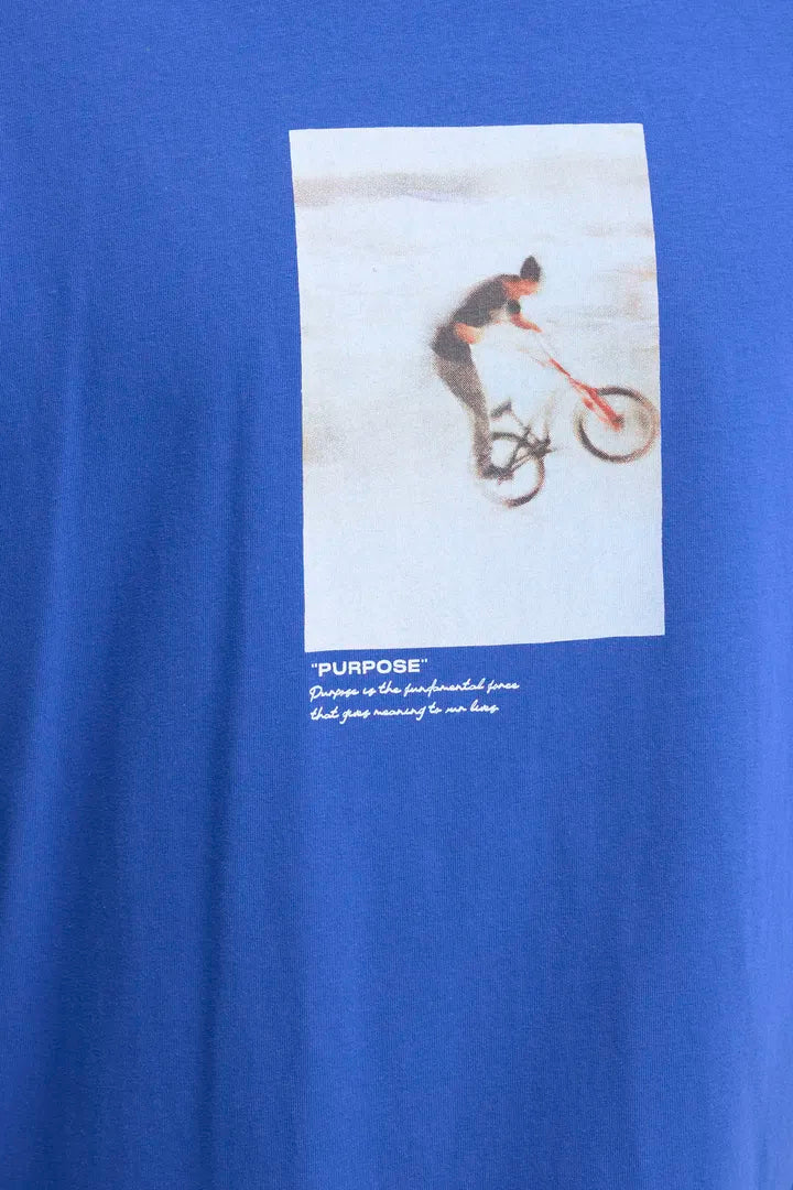 Blend Kole Photoprint T-shirt Dazzling Blue