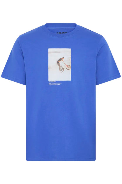 Blend Kole Photoprint T-shirt Dazzling Blue