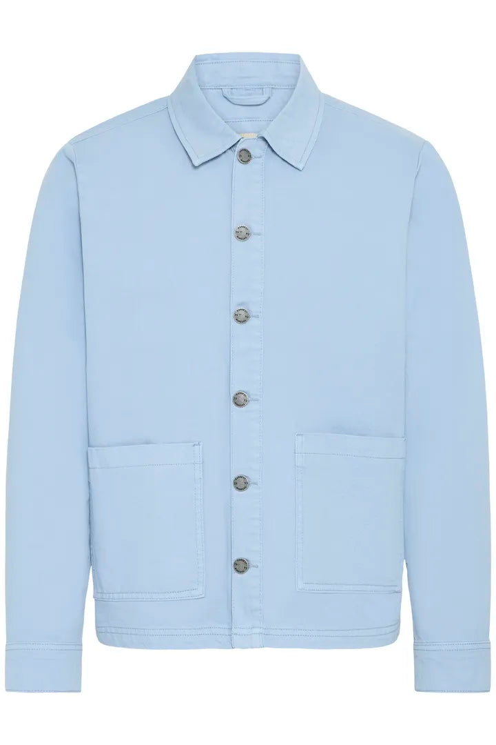 Blend Long Sleeved Overshirt Faded Denim