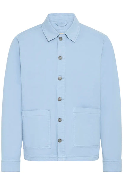 Blend Long Sleeved Overshirt Faded Denim