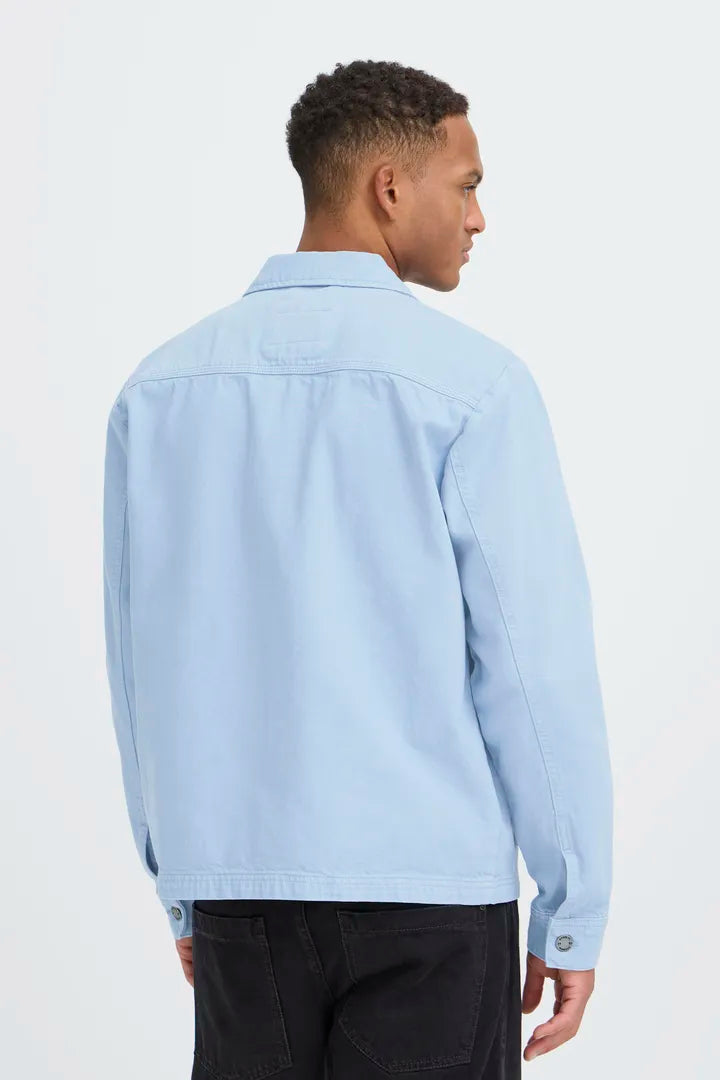 Blend Long Sleeved Overshirt Faded Denim