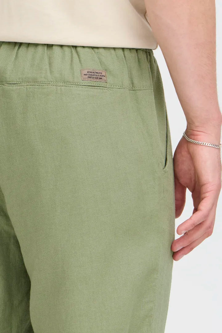 Blend Malvin Linen Trousers Oil Green