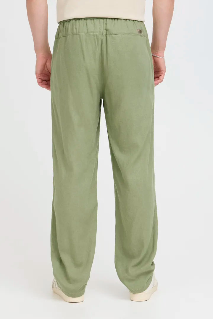 Blend Malvin Linen Trousers Oil Green