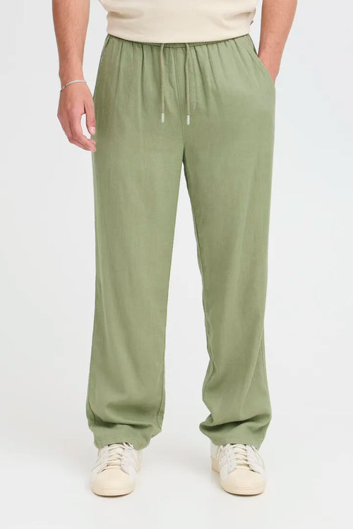 Blend Malvin Linen Trousers Oil Green