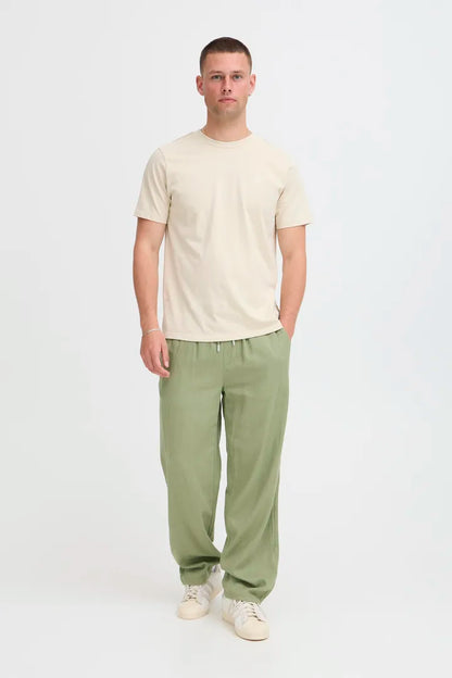 Blend Malvin Linen Trousers Oil Green