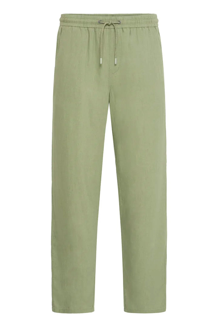 Blend Malvin Linen Trousers Oil Green
