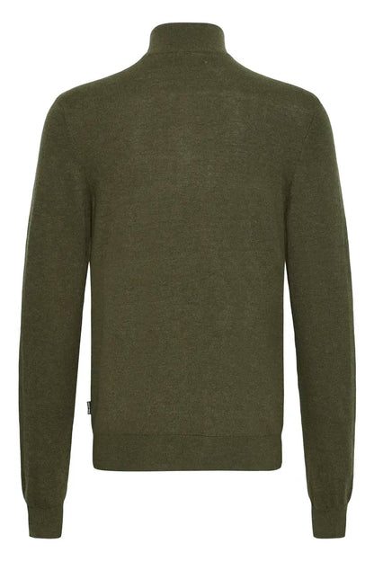 Blend Pullover Half Zipp Knitted Forest Night