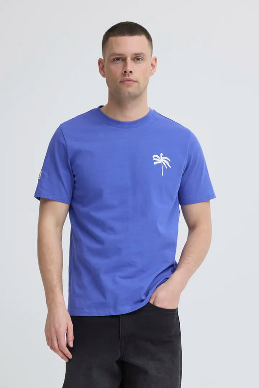 Blend Sun Palms T-shirt Dazzling Blue men's Casual T-shirt by Blend. Colour: Dazzling Blue Material: 100% Cotton