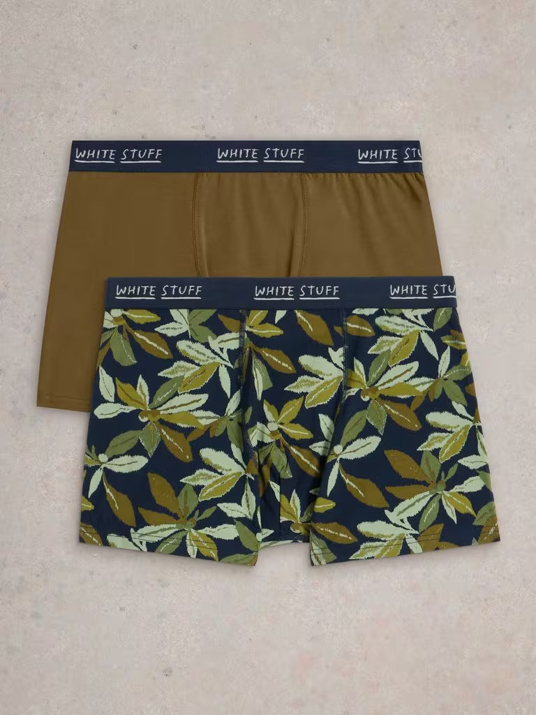 White Stuff Hove 2Pack Boxers Print Plain Blue