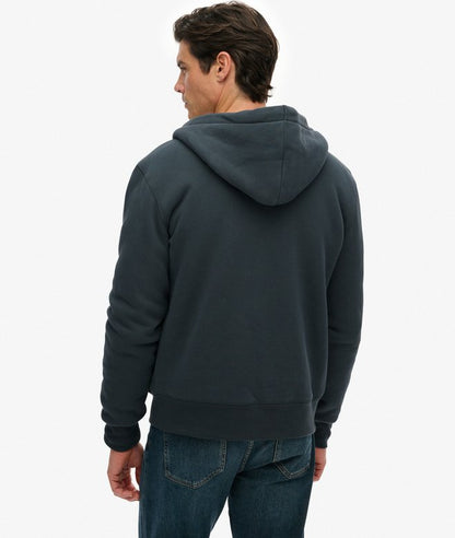 Superdry Borg Lined Zip Hoodie Dark Graphite Grey