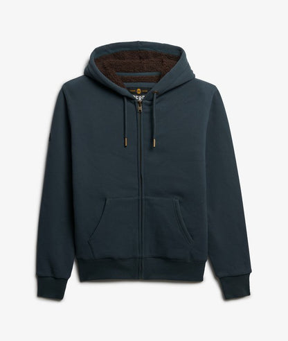Superdry Borg Lined Zip Hoodie Dark Graphite Grey