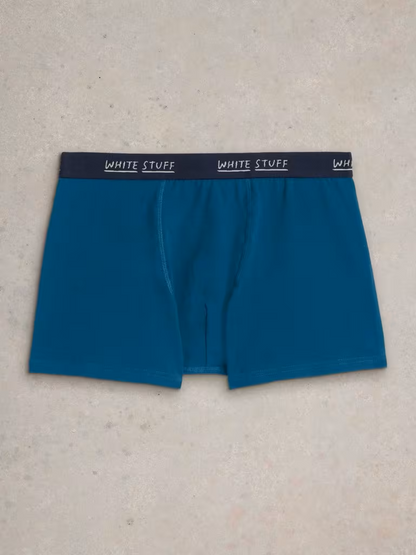 White Stuff 2Pack Boxers Plain Print Teal