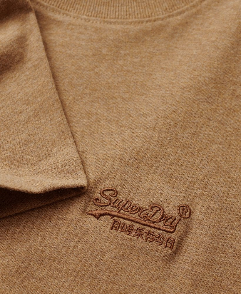 Superdry Organic Cotton Essential Logo T-Shirt Buck Tan Brown Marl