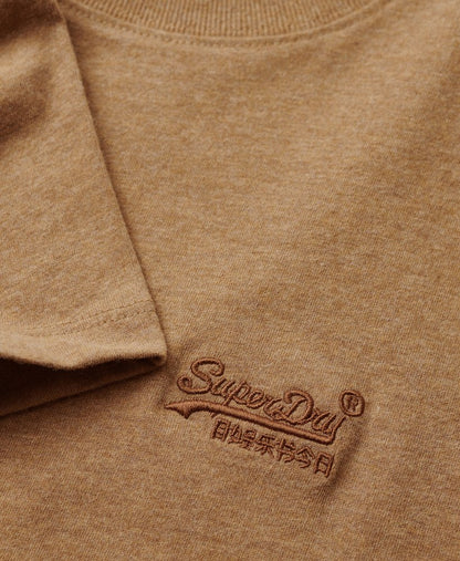 Superdry Organic Cotton Essential Logo T-Shirt Buck Tan Brown Marl