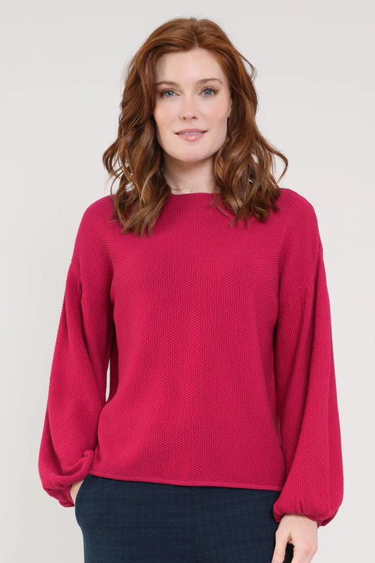 Nomad Clothing Nomads GOTS Organic Cotton Bubble Sleeve Jumper Crimson Nomads