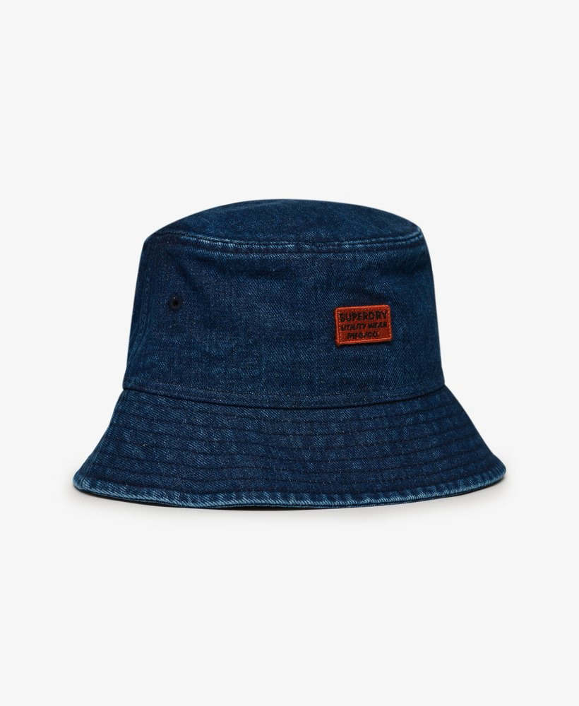 Superdry Washed Bucket Hat Blue Denim