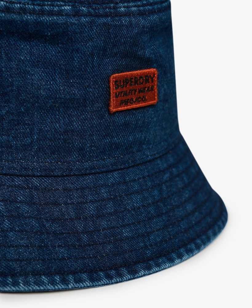 Superdry Washed Bucket Hat Blue Denim