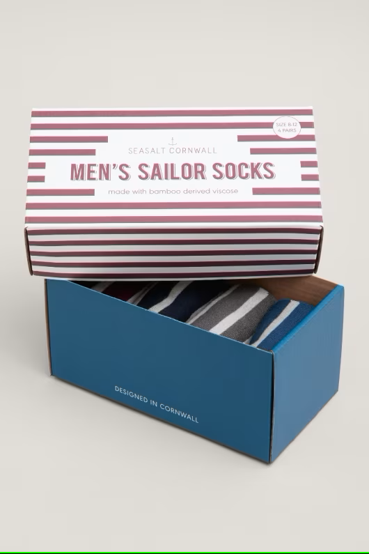 Men's Socks Seasalt Men's socks Seasalt Gift Box of 4 Men's Sailor Socks Budock Mix