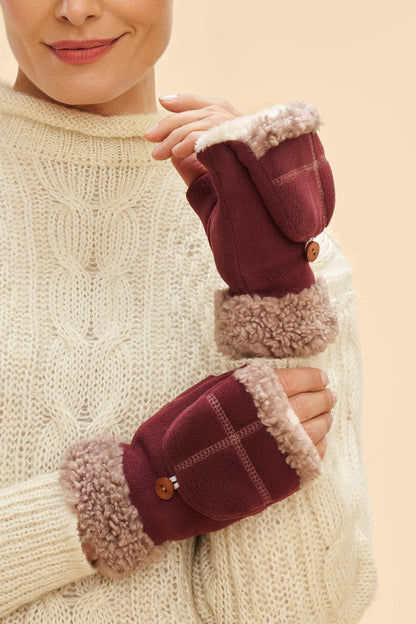 Powder Gloves Powder Clothing Powder Anna Mittens Burgundy Womens mittens These Anna mittens