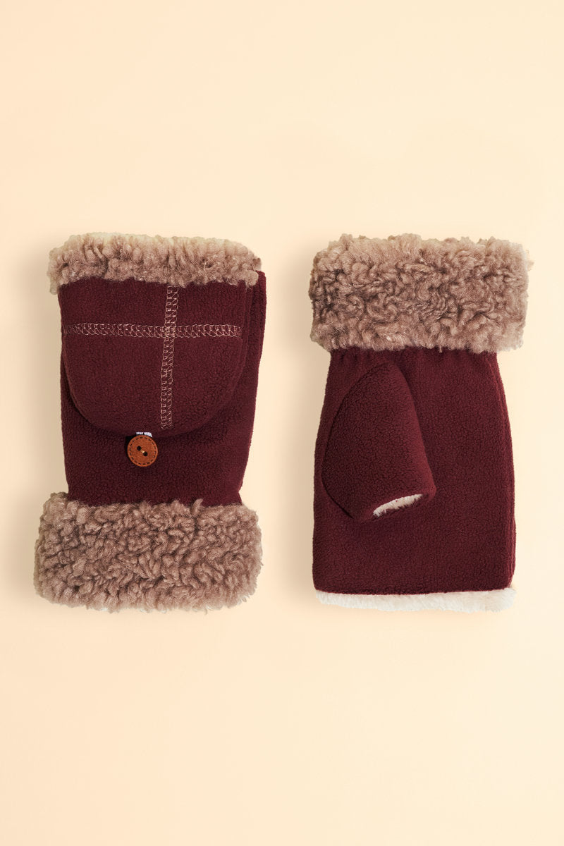 Powder Anna Mittens Burgundy