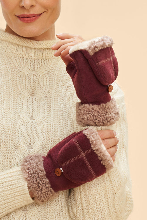 Powder Anna Mittens Burgundy