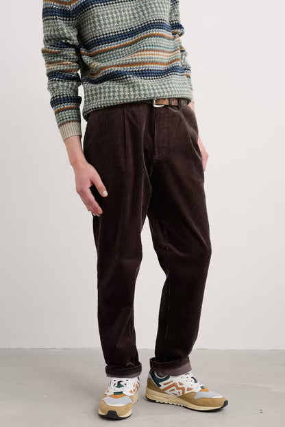 Seasalt Men's Yeoman Relaxed Tapered Cord Trousers Burnt Wood