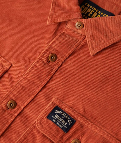 Superdry Classic Needle Cord Shirt Burnt Orange