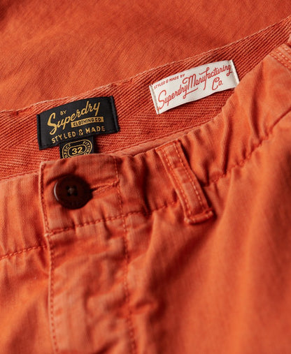 Superdry Officer Chino Shorts Burnt Orange