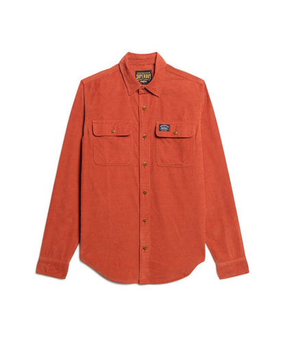 Superdry Classic Needle Cord Shirt Burnt Orange