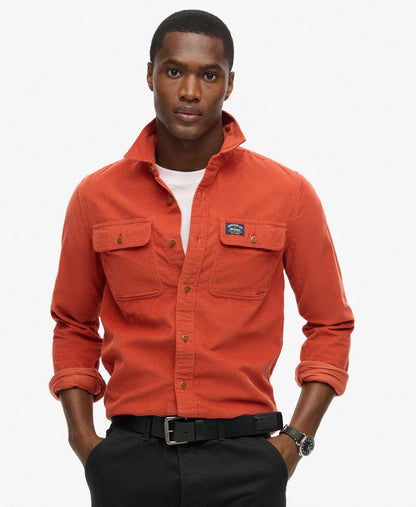 Superdry Trailsman Relaxed Fit Corduroy Shirt Burnt Orange