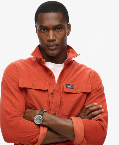 Superdry Trailsman Relaxed Fit Corduroy Shirt Burnt Orange