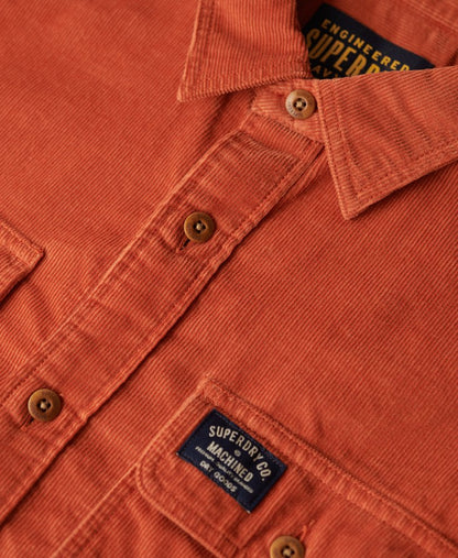 Superdry Trailsman Relaxed Fit Corduroy Shirt Burnt Orange