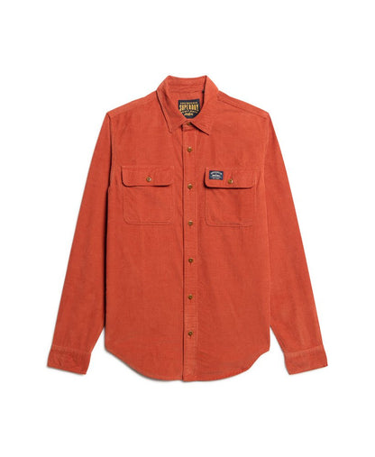 Superdry Trailsman Relaxed Fit Corduroy Shirt Burnt Orange