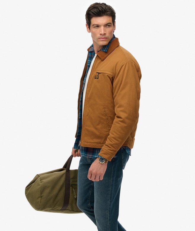 Superdry Cotton Canvas Barn Jacket Denim Co Tobacco Brown