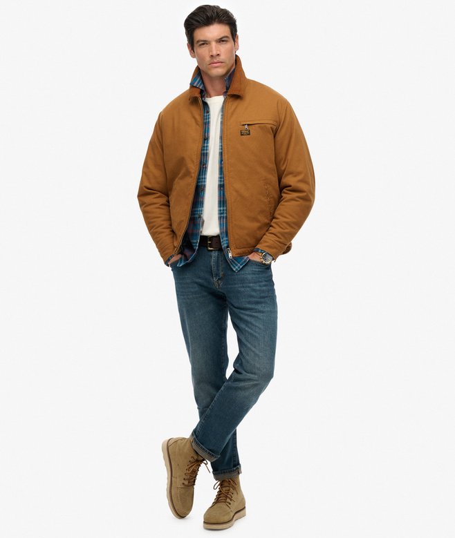 Superdry Cotton Canvas Barn Jacket Denim Co Tobacco Brown