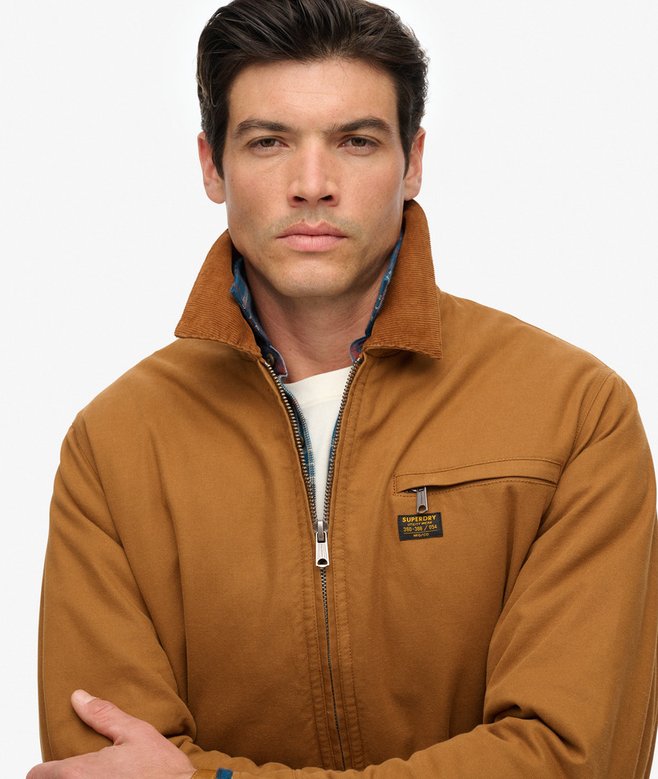 Superdry Cotton Canvas Barn Jacket Denim Co Tobacco Brown