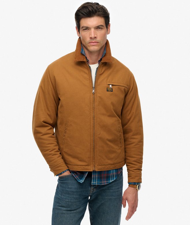 Superdry Cotton Canvas Barn Jacket Denim Co Tobacco Brown