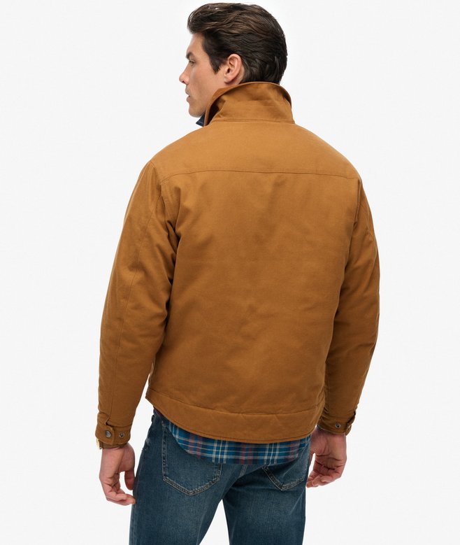 Superdry Cotton Canvas Barn Jacket Denim Co Tobacco Brown