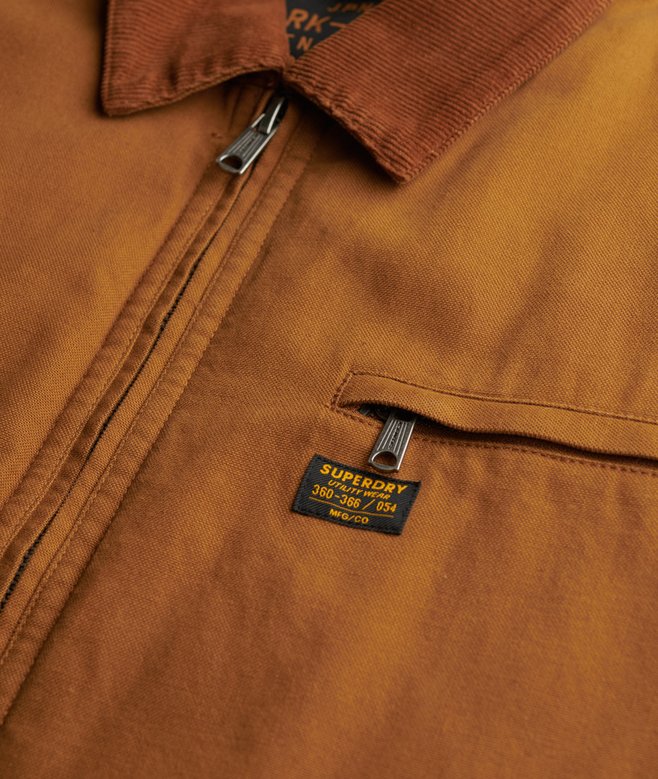 Superdry Cotton Canvas Barn Jacket Denim Co Tobacco Brown