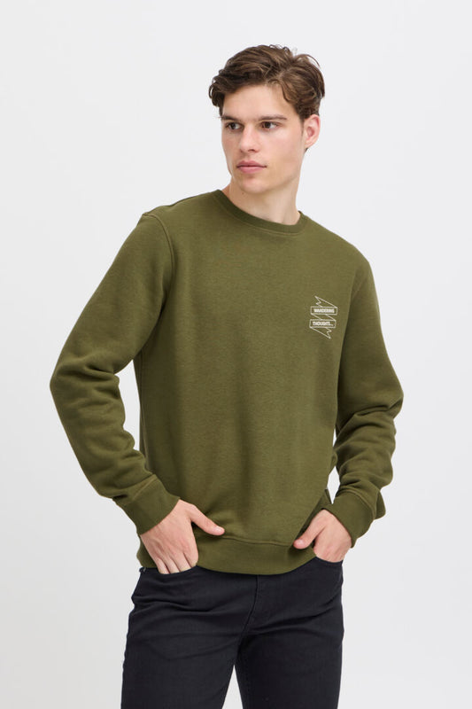 Mens Sweater Blend Sweater Mistletoe Capulet Olive Smart Casual Pullover from Blend