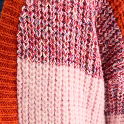 Cara & The Sky Janie Oversized Chunky Stripe Cardigan Orange