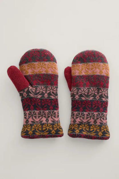 Seasalt Mingle Mittens Star Flower Carmine