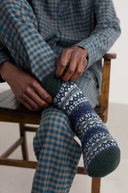 Seasalt Men's Knitted House Socks Carrek Onyx
