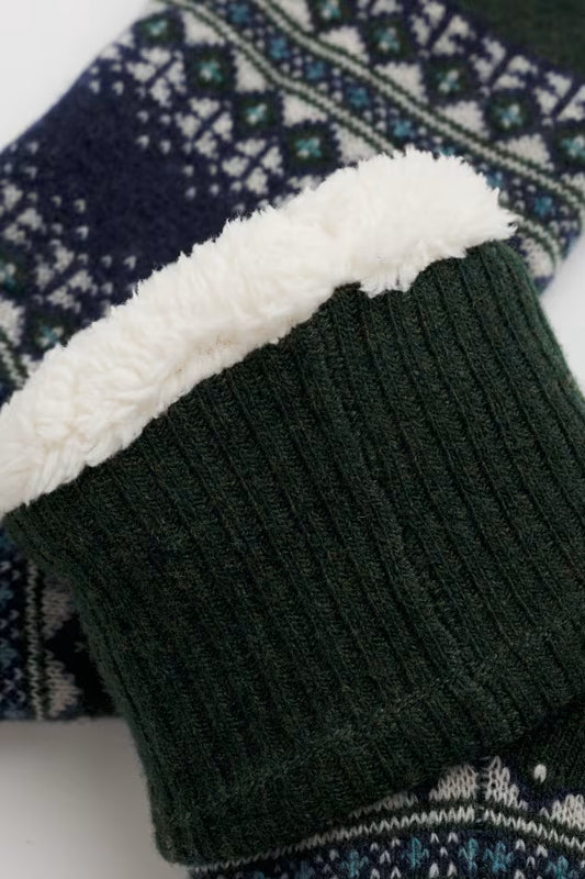 Seasalt Men's Knitted House Socks Carrek Onyx