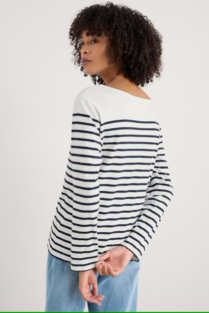 Seasalt Sailor Shirt Falmouth Breton Chalk Maritime