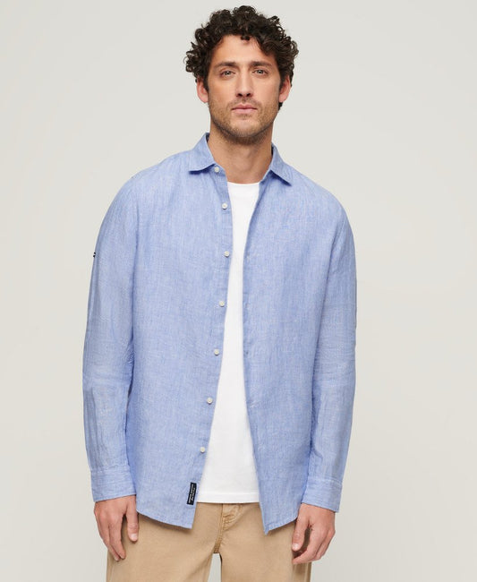 Superdry Casual Linen Long Sleeve Shirt Superdry Clothing Mens Linen Shirt 