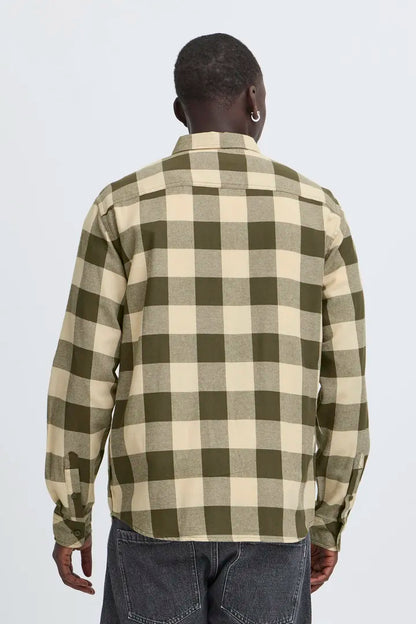 Blend Long Sleeved Checked Shirt Forest Night