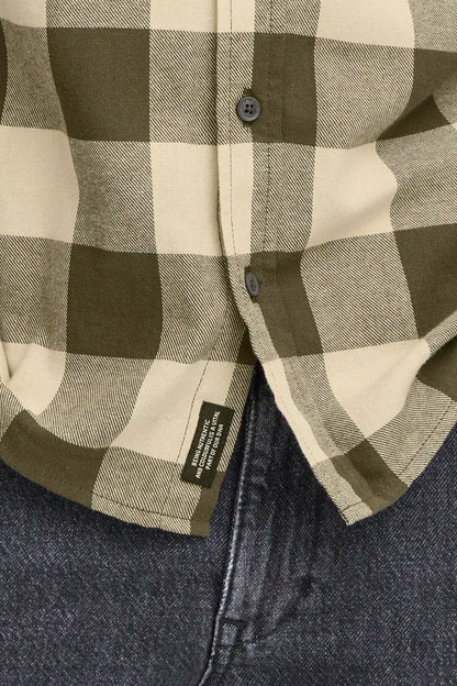 Blend Long Sleeved Checked Shirt Forest Night