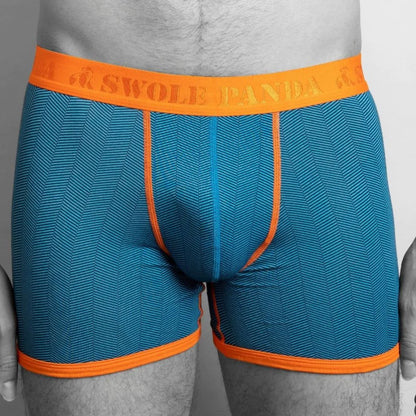 Mens Boxer Shorts Swole Panda Bamboo Boxers Blue Chevron/Orange Mens Underwear Fitted bamboo boxers 